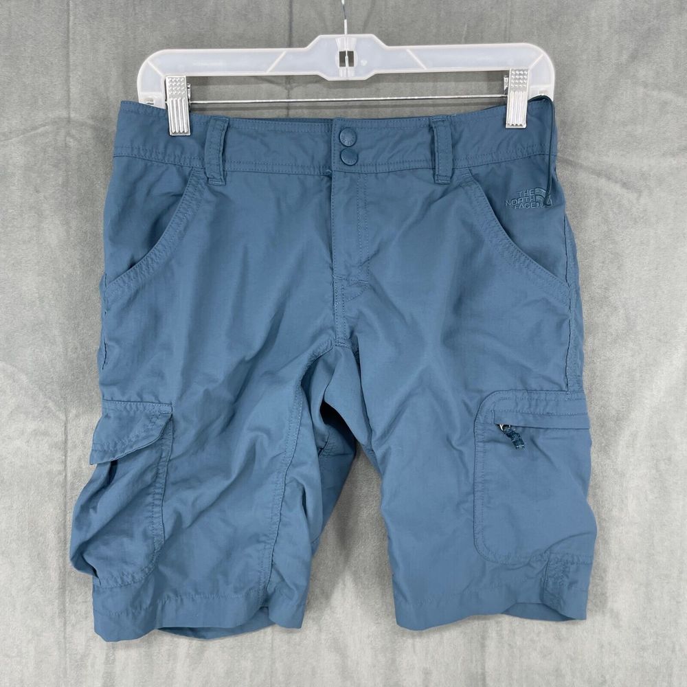The North Face Shorts Womens 6 Blue 100% Nylon Outdoors Hiking Logo Camping